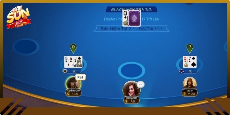 Cách chơi Black Jack Sunwin20 và tính kết quả