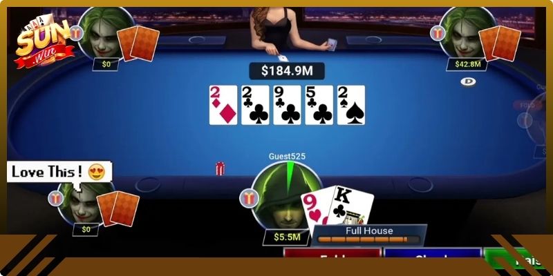 Thứ tự mạnh yếu của các tay bài trong Poker Sunwin20