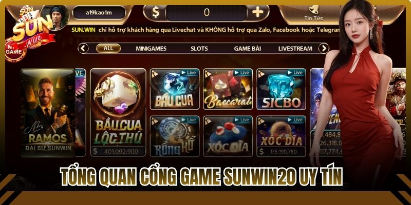 Tổng quan cổng game Sunwin20 uy tín, đa dạng